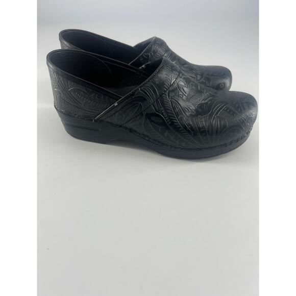 Dansko Shoes Womens Size 41 10.5 Black Slip On Medical Non Slip Comfort Pattern - Picture 4 of 9